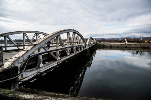 Jiu Brücke Oder Ferdinand Brücke Eiserne Brücke Über Jiu Wurde — Stockfoto