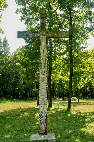 Cruz Madera Símbolo Ortodoxo Muerte Resurrección Siendo Uno Los Símbolos —  Fotos de Stock