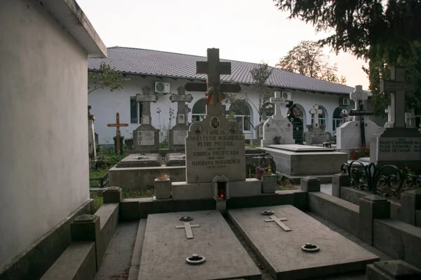 Croce Marmo Monumento Funerario Simbolo Ortodosso Morte Risurrezione Essendo Uno — Foto Stock