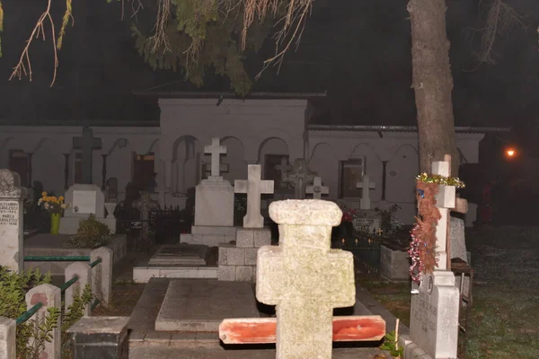 Stenen Kors Begravelse Monument Ortodokse Symbol Død Opstandelse Som Vigtigste - Stock-foto