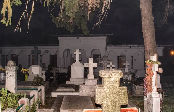 Каменный Крест Погребальный Памятник Православный Символ Смерти Воскресения Являющийся Одним — стоковое фото