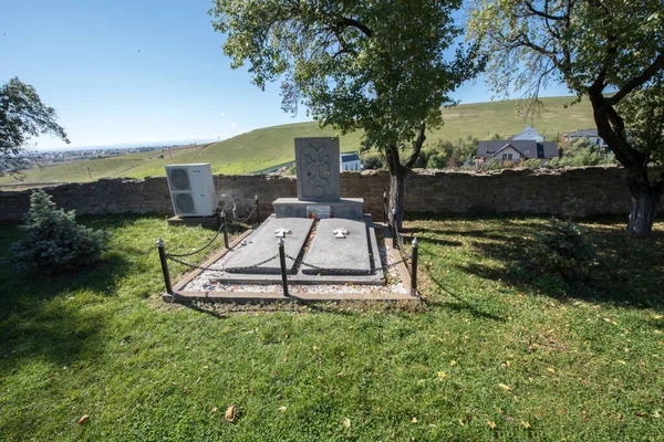 stock image The stone cross is a funerary monument, Orthodox symbol of death and resurrection, being one of the most important symbols of Christianity.