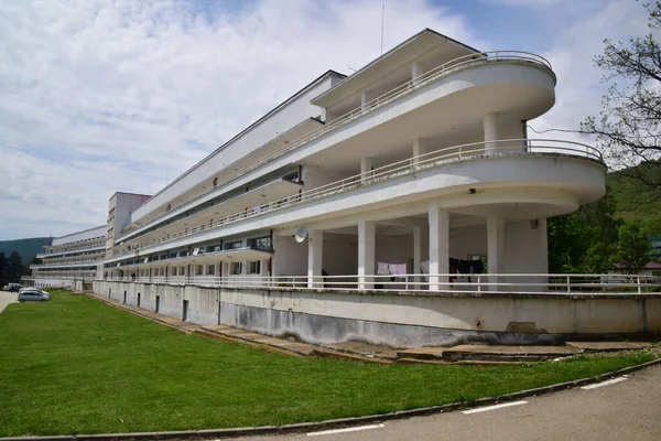 stock image The Tudor Vladimirescu Pneumophthiziology Hospital, an architectural monument built in the form of a three story ship at initiative of the politician Gheorghe Tatarescu