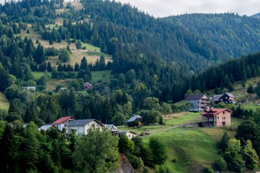 İtalya 'nın eski Ceceu kasabasının manzarası.