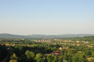 Güzel ortaçağ mimarisinin manzarası