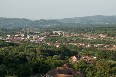 Romanya 'nın Brasov kentinde hava manzarası