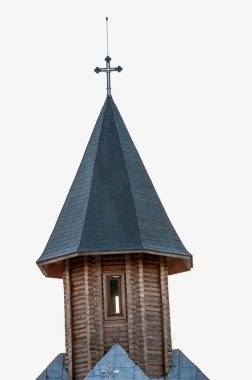 Köydeki eski tahta haç.