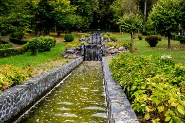 Parkta bir çeşme.