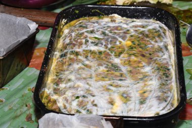 Lezzetli Asya yemeklerinin yakın görüntüsü