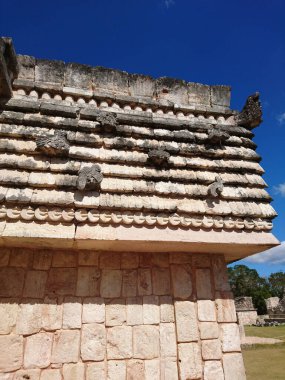 Eski Maya şehri Chichen ititza 'nın kalıntıları.