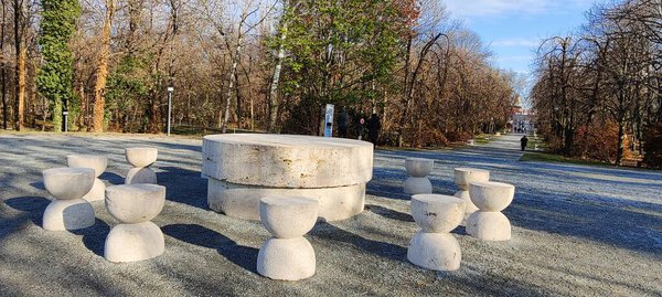 wooden sculpture in the park