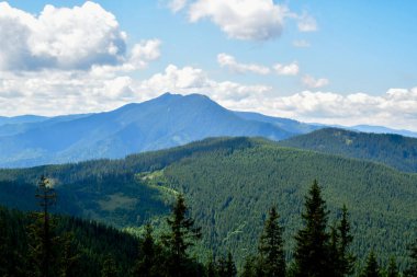 Karpat dağlarındaki dağ manzarası, Ukrayna