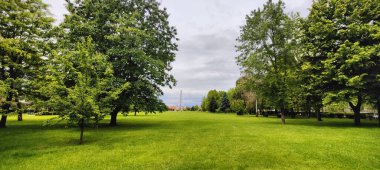 Arka planda park olan güzel bir manzara.