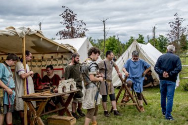 Dünya savaşının antik Roma savaşının yeniden inşası.