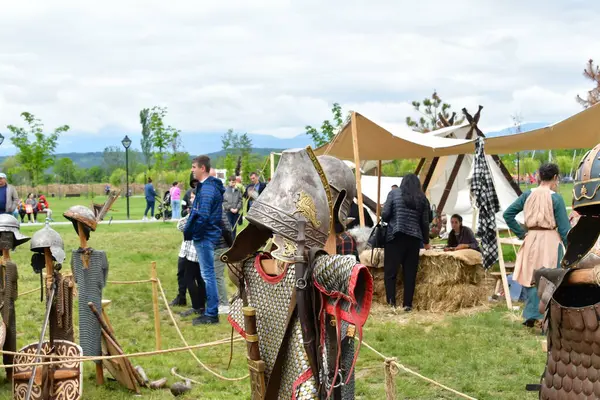 Ortaçağ 'ın ortasında ortaçağ rekonstrüksiyonu