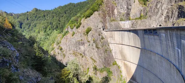 Nehirli bir dağ manzarasının güzel bir görüntüsü