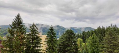 Dağ sırası olan güzel bir manzara.