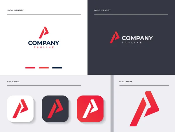 Brief Professionele Logo Set Gemakkelijk Gebruiken Verschillende Soorten Bedrijven Bedrijven — Stockvector