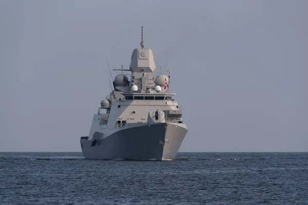 Baltic Sea Polsko 2022 Moderní Řízená Raketová Fregata Pluje Moři — Stock fotografie