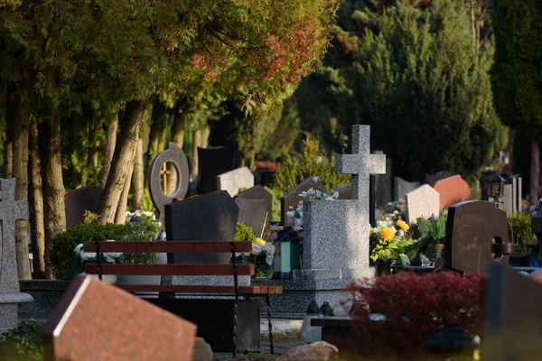 CEMETERY - Tombstones at burial site of the dead