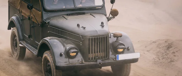 Old Military Car Russian All Terrain Vehicle Dirt Road — Photo