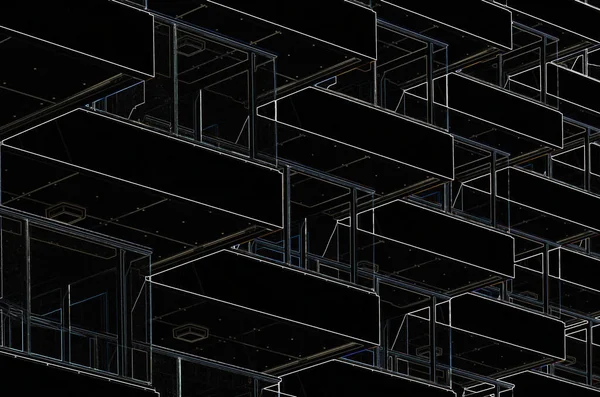 Gráficos Esquema Una Estructura Edificio Moderna —  Fotos de Stock
