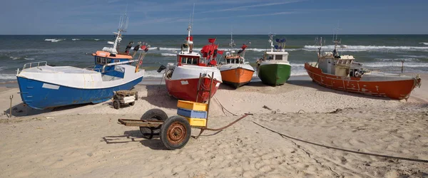 Chlopy West Pomeranian Polónia 2023 Barcos Pesca Costa Marítima Pequeno — Fotografia de Stock