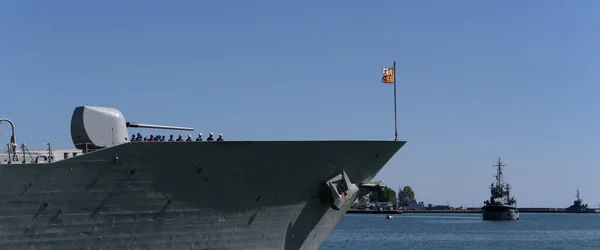 Гдыния Померания Поландия 2023 Год Испанский Военный Корабль Маневрирует Порту — стоковое фото