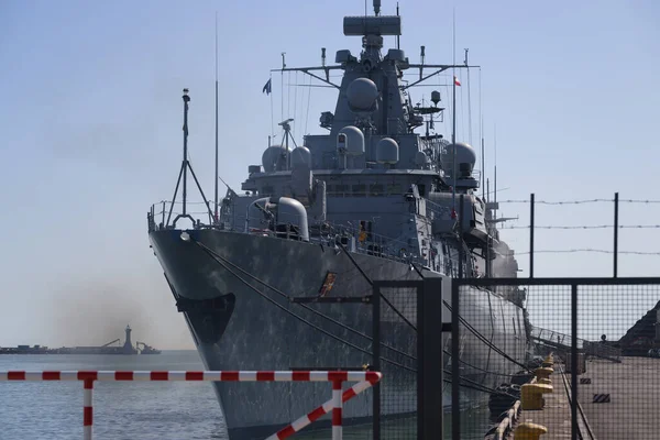 Gdynia Pomeranian Poland May 2023 German Missile Frigate Moored Harbour — Stock Photo, Image