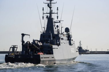 GDYNIA, POMERANYA REJON - POLAND - 30 Mayıs 2023: Polonya maden işçisi denize açılır