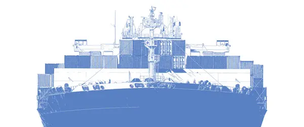 MARITIME TRANSPORT - A container ship maneuvers in port to the transhipment terminal
