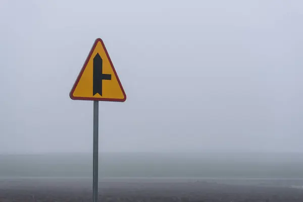 MISTY WEATHER - Road sign on a local road