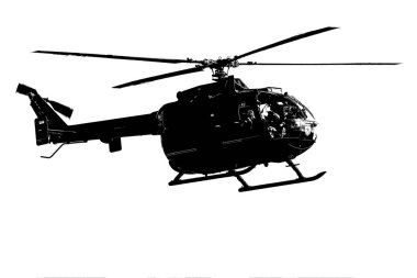 HELICOPTER - Mavi gökyüzünün arka planına karşı makine
