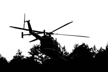 HELICOPTER - Mavi gökyüzünün arka planına karşı makine