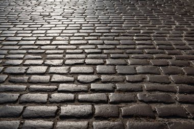 CITY STREET - Bir yol yüzeyindeki güzel kaldırım taşları