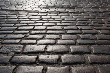 CITY STREET - Bir yol yüzeyindeki güzel kaldırım taşları