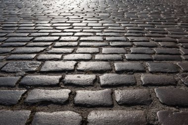 CITY STREET - Bir yol yüzeyindeki güzel kaldırım taşları