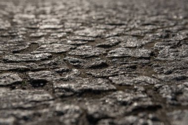 CITY STREET - Bir yol yüzeyindeki güzel kaldırım taşları