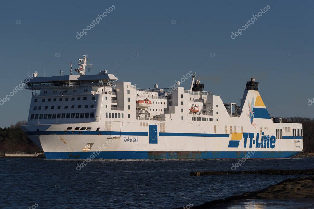 SWINOUJSCIE, WEST POMERANIAN - POLAND - MARITIME TRANSPORT - Passenger ferry sails from port to the sea