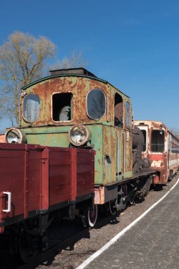 GRYFICE, Batı Pomeranya - POLAND - 28 Mart Buharlı Buhar Lokomotifi - Tarihi dar ölçü demiryolu aracı