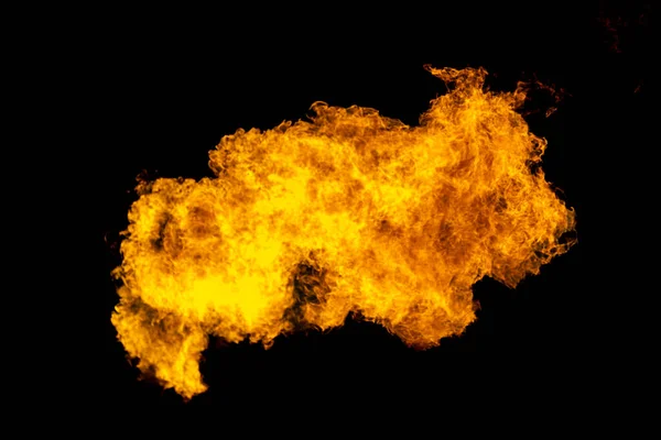 黒い隔離された背景に隔離されたガスから燃焼するたき火のエネルギー 美しい — ストック写真
