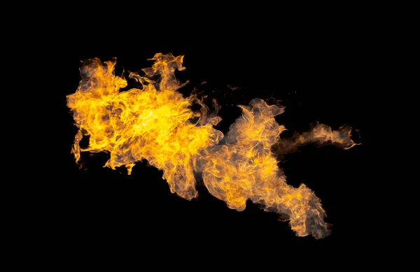 Ενέργεια Φωτιάς Που Καίει Από Αέριο Απομονωμένο Μαύρο Απομονωμένο Φόντο — Φωτογραφία Αρχείου