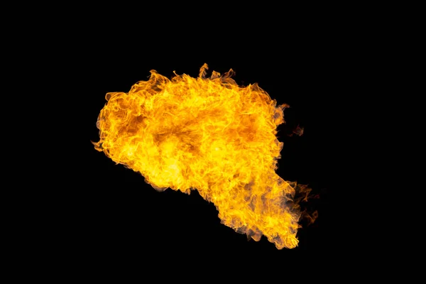 Bonfire Energia Hogy Éget Gáz Elszigetelt Fekete Elszigetelt Háttér Gyönyörű — Stock Fotó