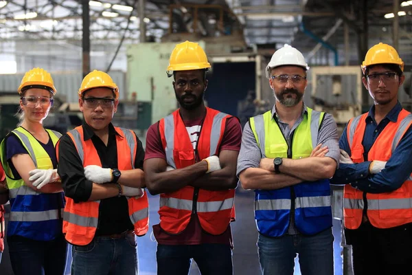 engineer team standing at industry