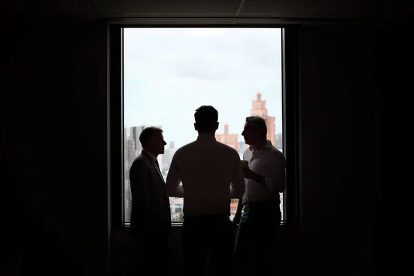 business team working at office ,silhouette style