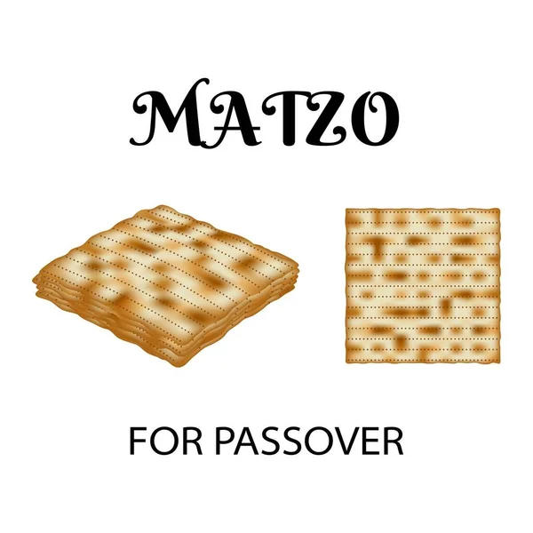 Matzo Chléb Důležitý Symbol Židovského Svátku Pesach Představující Spěch Odchod — Stockový vektor