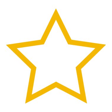 Gold star isolated on white background. Yellow outline in the shape of a star. Vector illustration. clipart