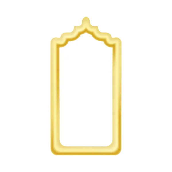Moldura Ouro Oriental Contorno Arco Dourado Islâmico Ilustração Vetorial — Vetor de Stock