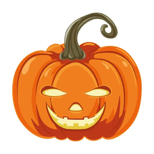 Halloween Zucca Jack Lanterna Con Faccia Sorridente Elemento Design Halloween — Vettoriale Stock
