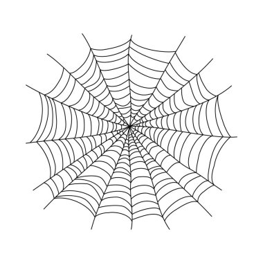 Örümcek ağı tasarım elementi. Böcek tuzaklarının soyut dokusu. Cadılar Bayramı tasarım unsuru. İzole grafik şablonu. Vektör illüstrasyonu.